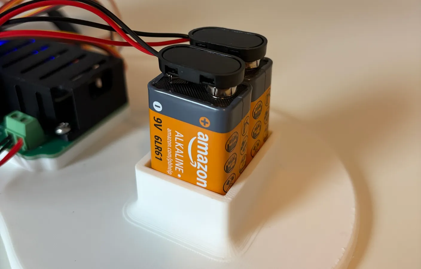 Robotic Arm build — Connect to the Arm: Plug both batteries in.