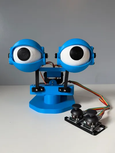Robotic Eyes Kit front view showing the expressive animatronic eyes in action