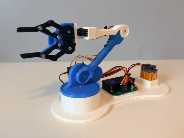 The assembled Robotic Arm Kit, built step by step from the tutorial