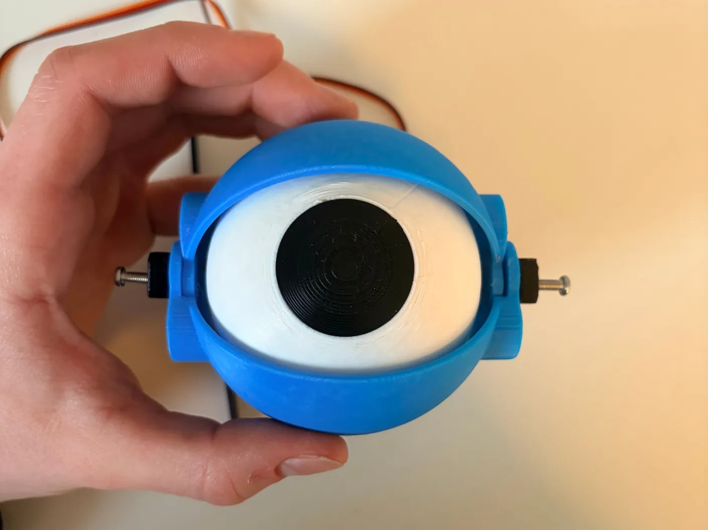 Robotic Eyes build — Assemble the Eyes: Lift it to the position shown below.