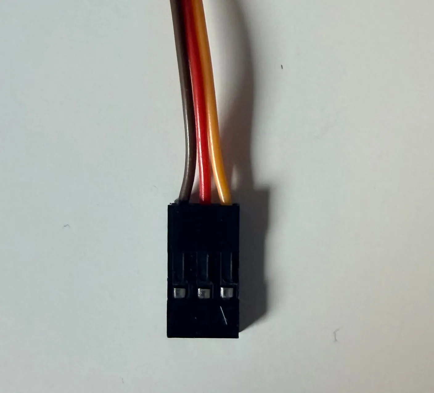 Robotic Eyes build — Wire it up: Below is an image of what the motor wires look like.