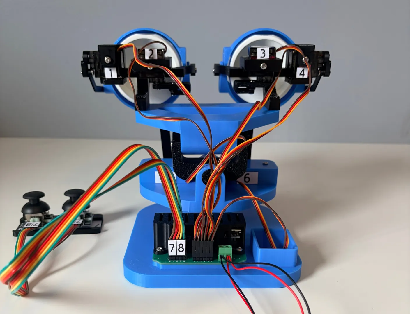 Robotic Eyes build — Wire it up: If you double-checked everything and believe it is all wired correctly, congratulations!