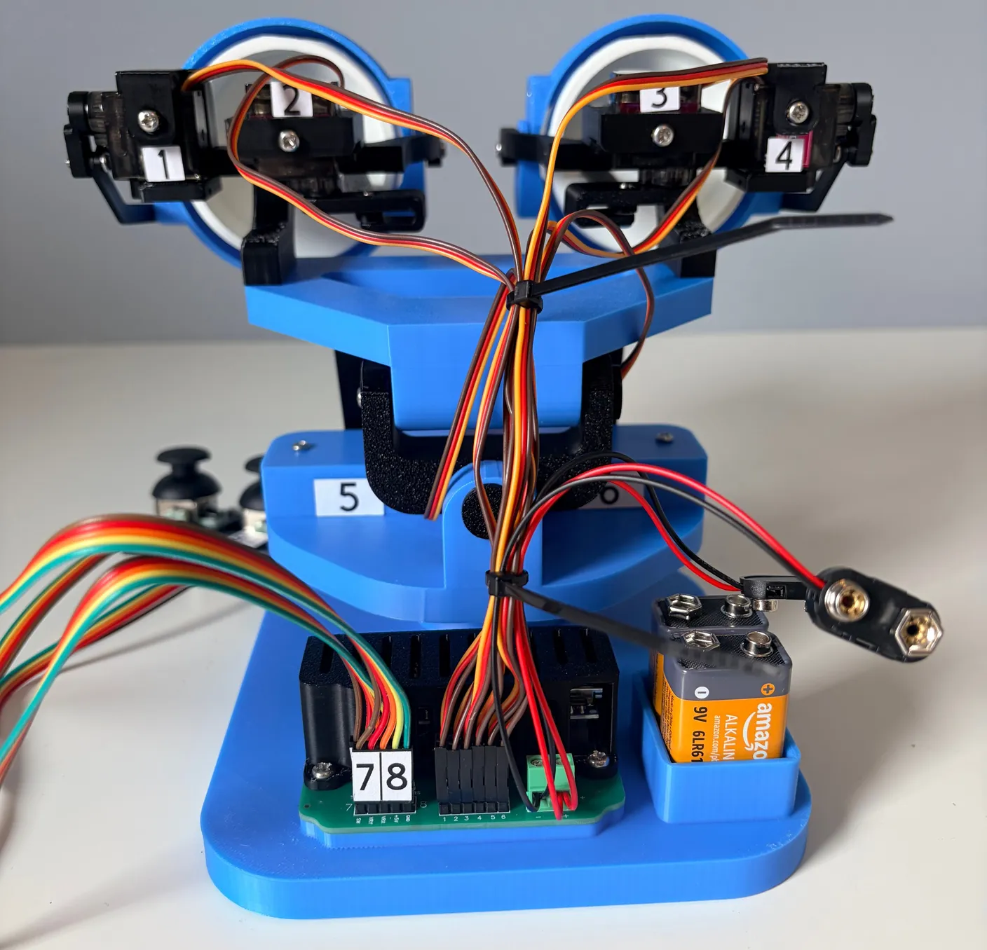 Robotic Eyes build — Wire it up: You can now use the five provided zip ties to tidy up some of the wires and finalize the build.
